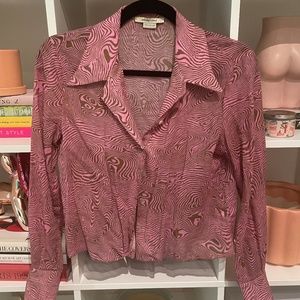 Pink Pattern Paloma Wool cropped Button up